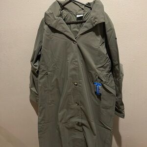 Columbia Olive Green Women's XXL Lightweight Trench Raincoat